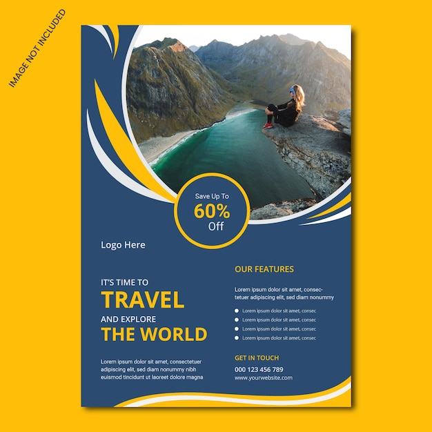 Travel business flyer template design