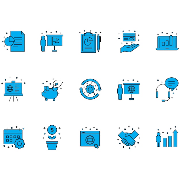 Vector travel business and icons set