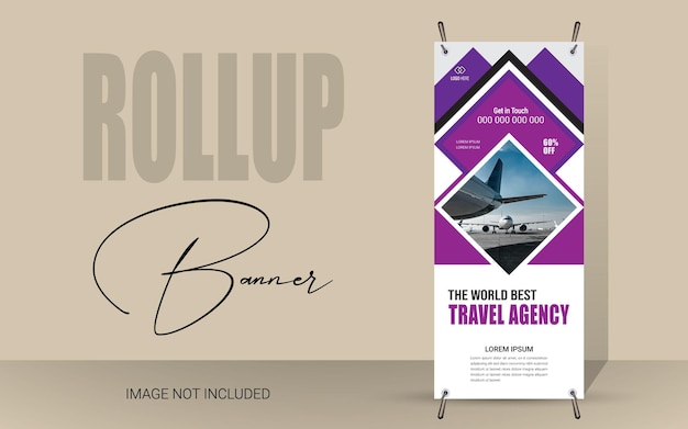 Travel Business Rollup Banner template for travel agency or Ads banner post