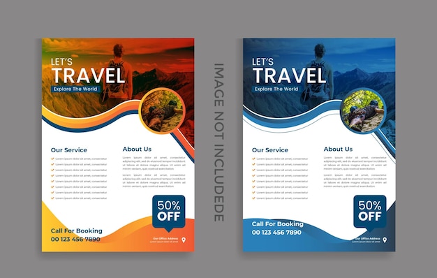 Travel business square flyer template