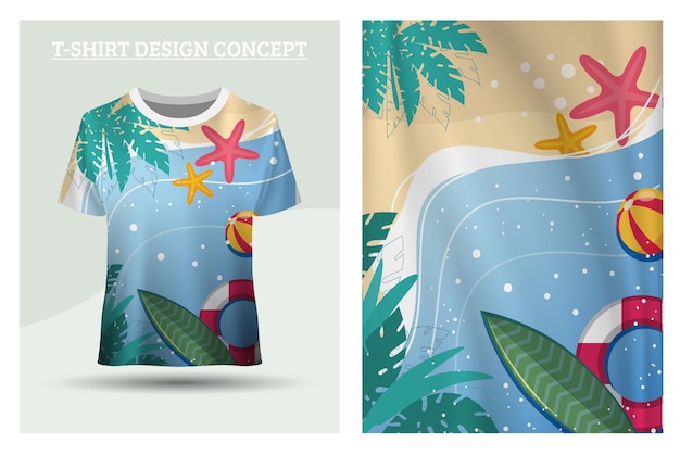 Travel clothes design concept with sea water motif