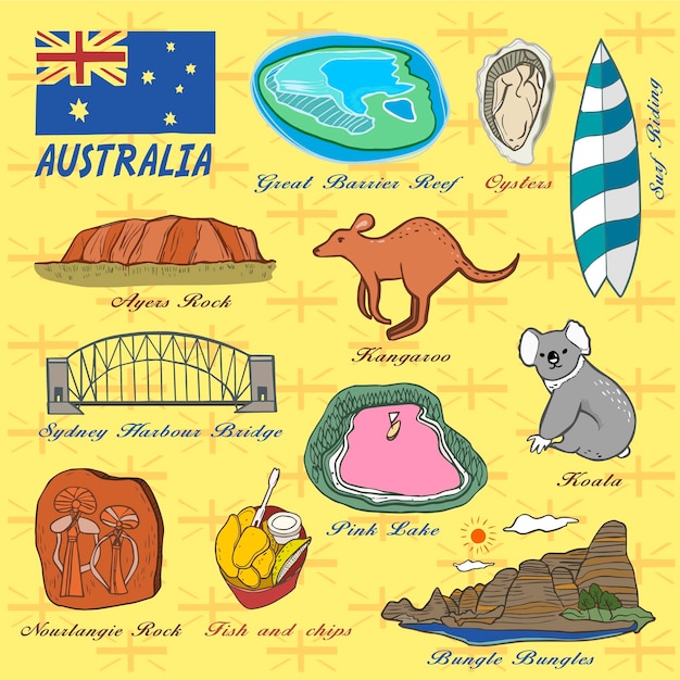 Vector travel concept of australia