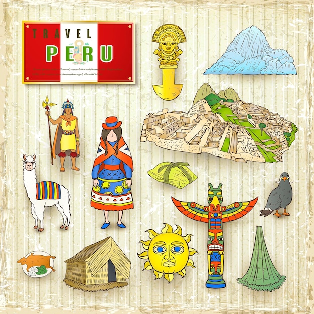 Vector travel concept of peru