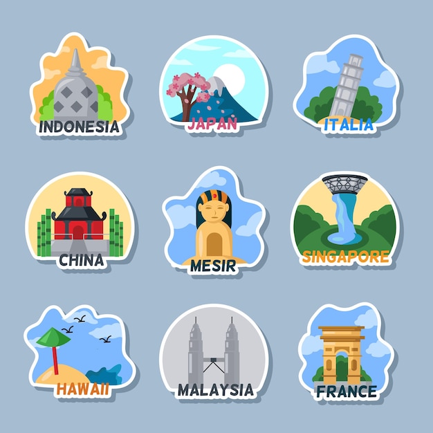 Travel country sticker