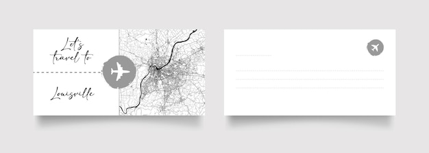 北米アメリカ合衆国ルイビルへの旅行クーポンはがきベクトル イラスト