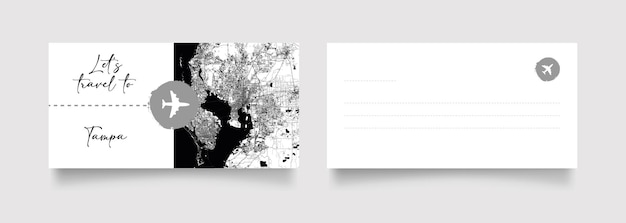 Vector travel coupon to north america united states tampa postcard vector illustration