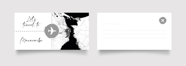 Travel Coupon to South America Venezuela Maracaibo postcard vector illustration