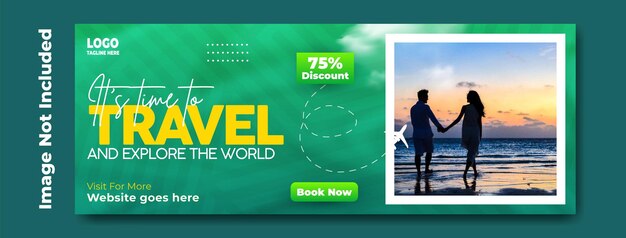 Vector travel cover banner design