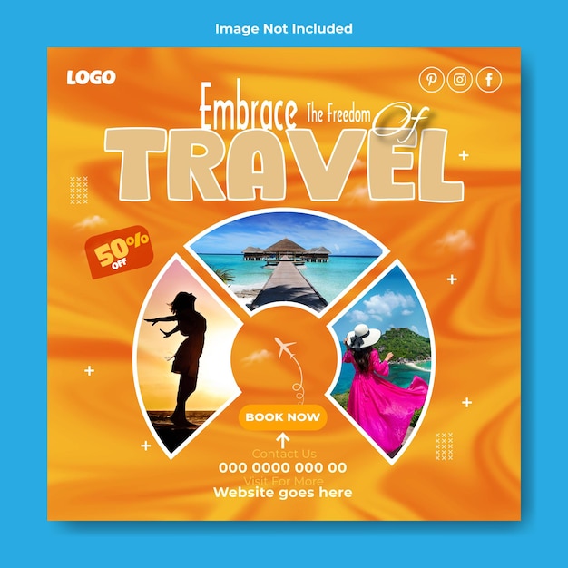 Vector travel cover template design