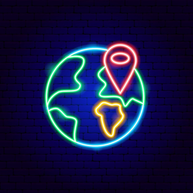 Vector travel destination neon sign