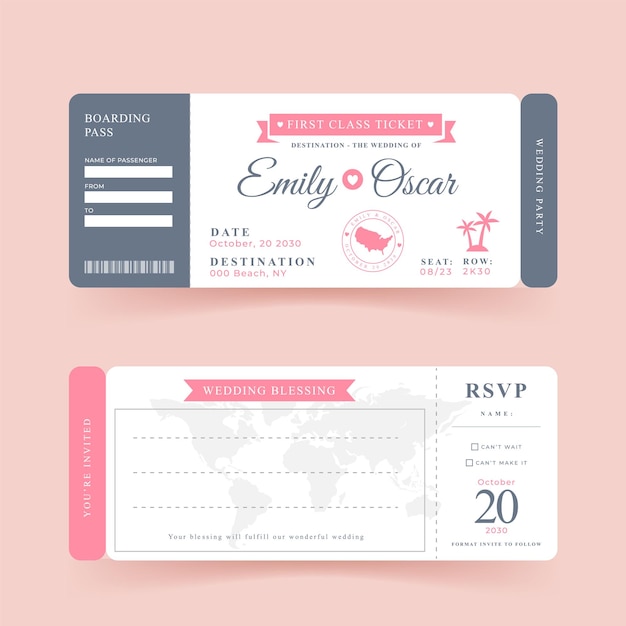 Travel Destination Themed Wedding Invitation