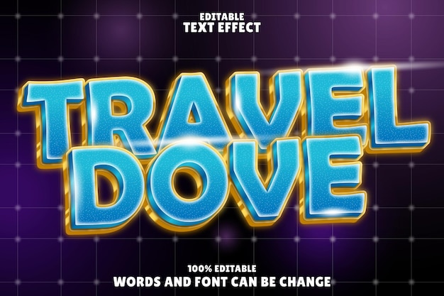 travel dove editable text effect emboss modern style