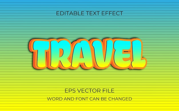 Travel editable text effect design