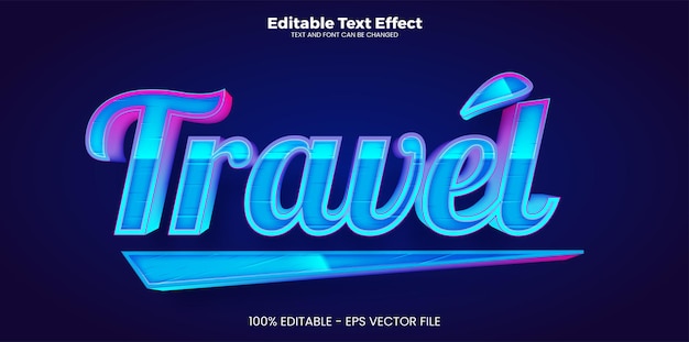 Travel editable text effect in modern trend style