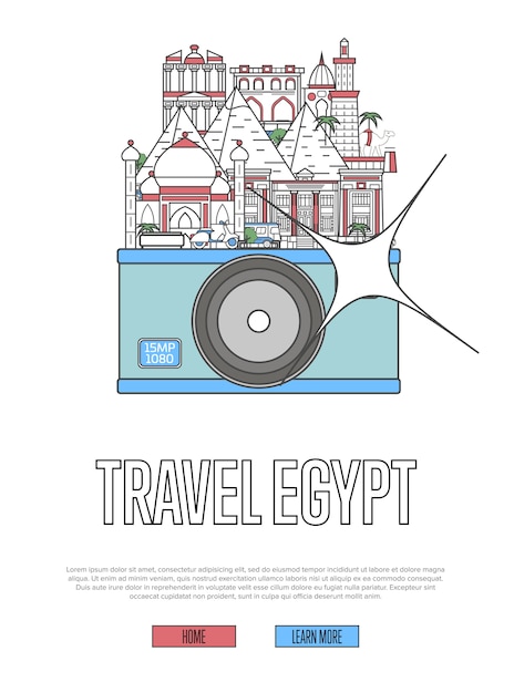 Travel egypt web template with camera