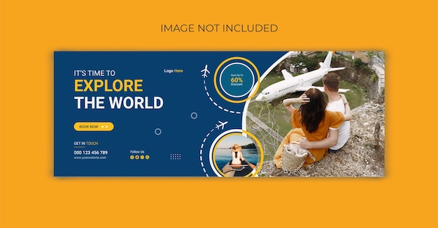 Travel facebook cover banner or personal social media banner design template