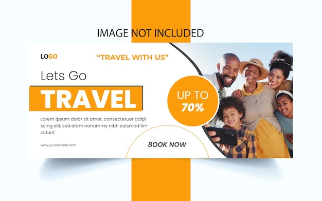 travel facebook cover design and web banner design template
