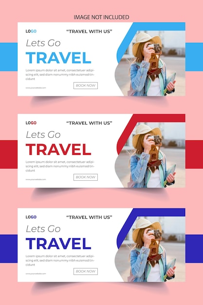 travel facebook cover design and web banner design template