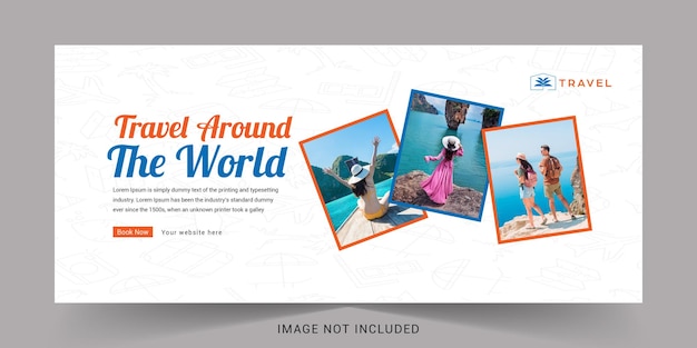 Travel facebook cover template design