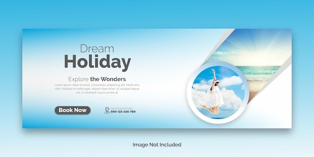 Travel facebook cover template or dream holiday facebook cover template