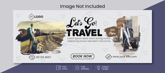 Vector travel facebook cover template