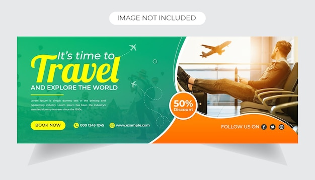 Travel Facebook cover and travel timeline cover banner template Premium