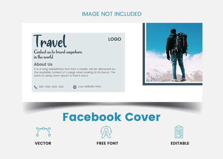 Vector travel facebook cover vector template