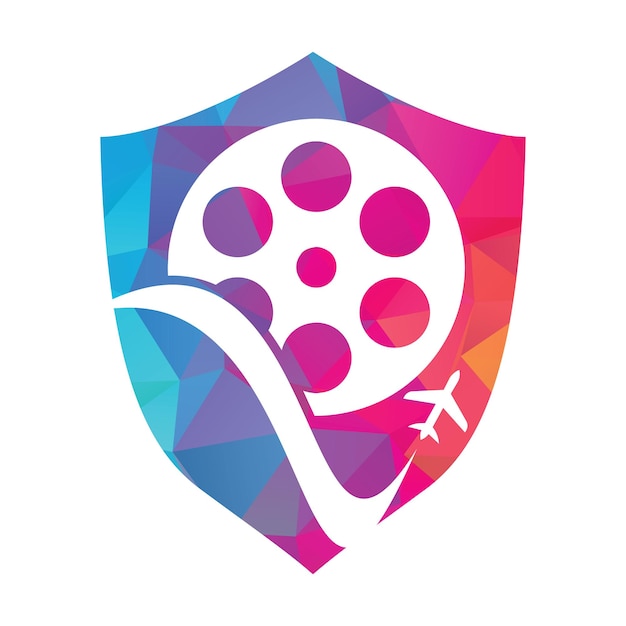 Travel film logo design vector icon