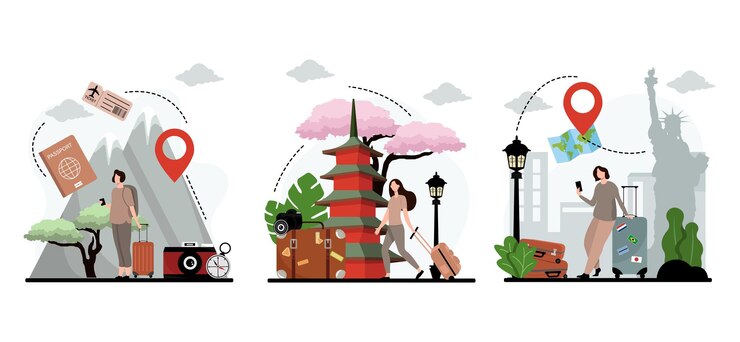 Vector 旅行フラット バンドルの設計図