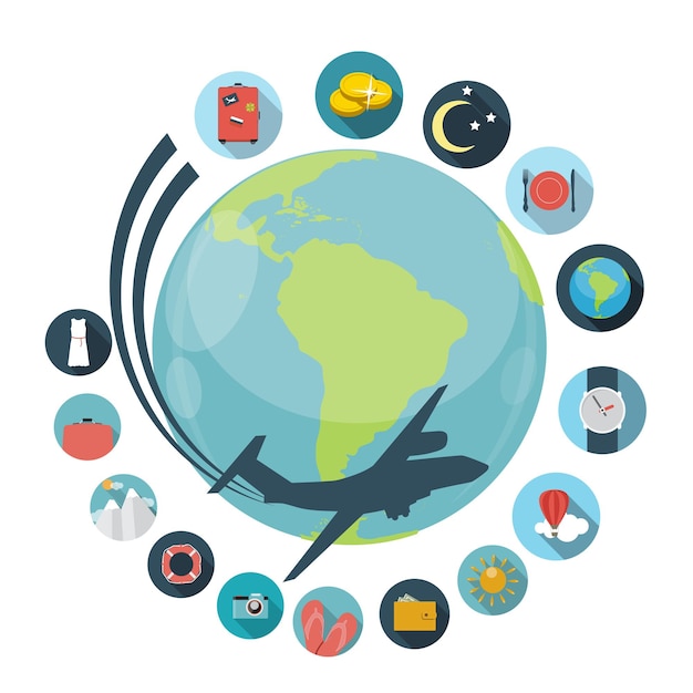Travel Flat Concept Vector Illustration Isolted. EPS10