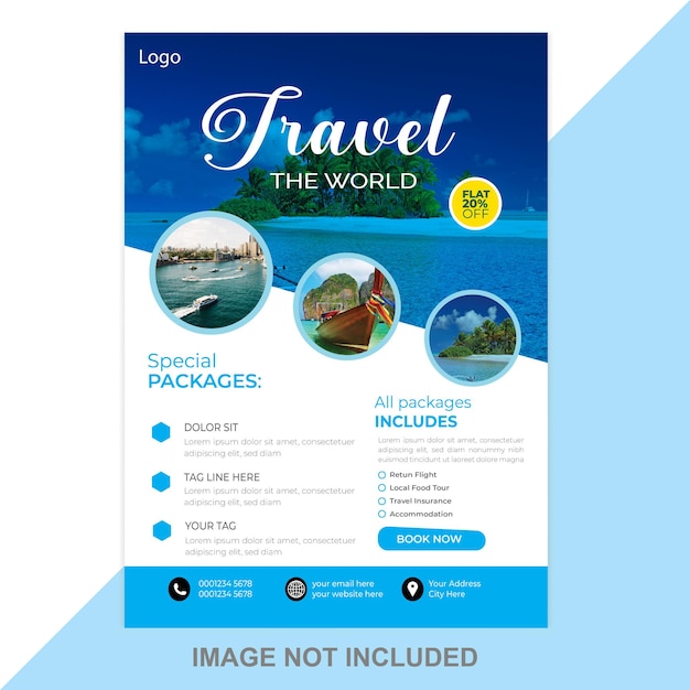 travel flyer design layout template