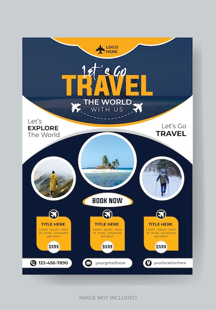 Travel Flyer Design Premium vector Template