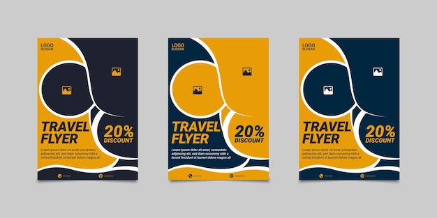 Travel flyer design template. Travel poster, flyer or brochure design .