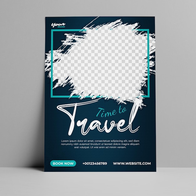 Vector travel flyer design template