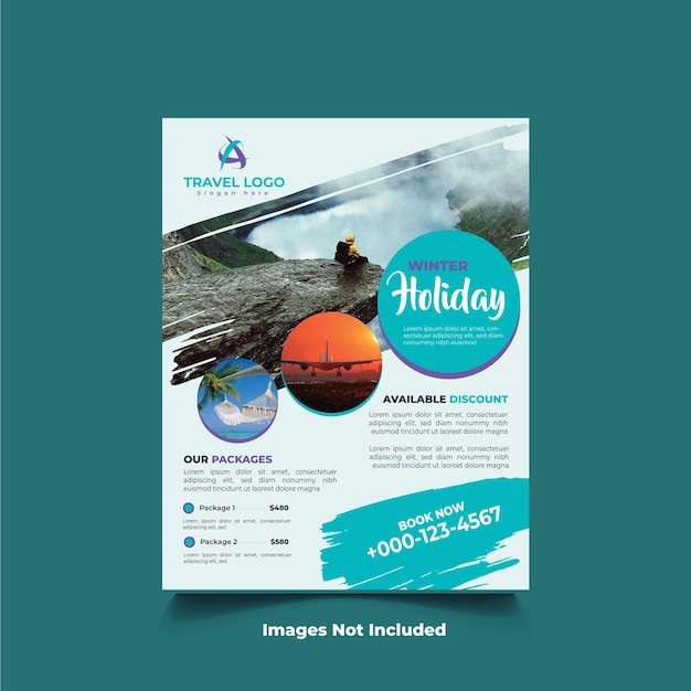 Travel flyer design template