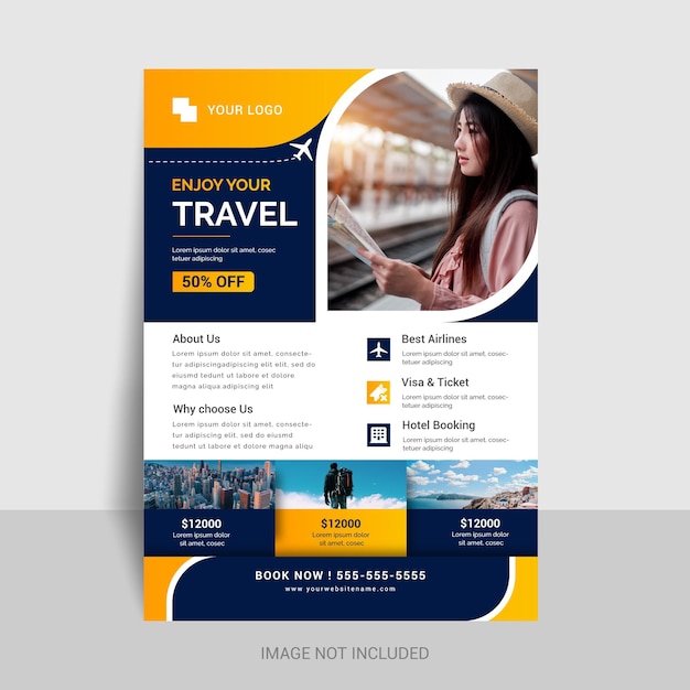 Vector travel flyer design