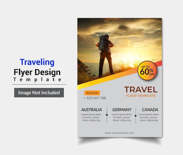 Vector travel flyer modern creative design & template