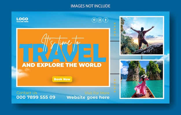 Vector travel flyer template design