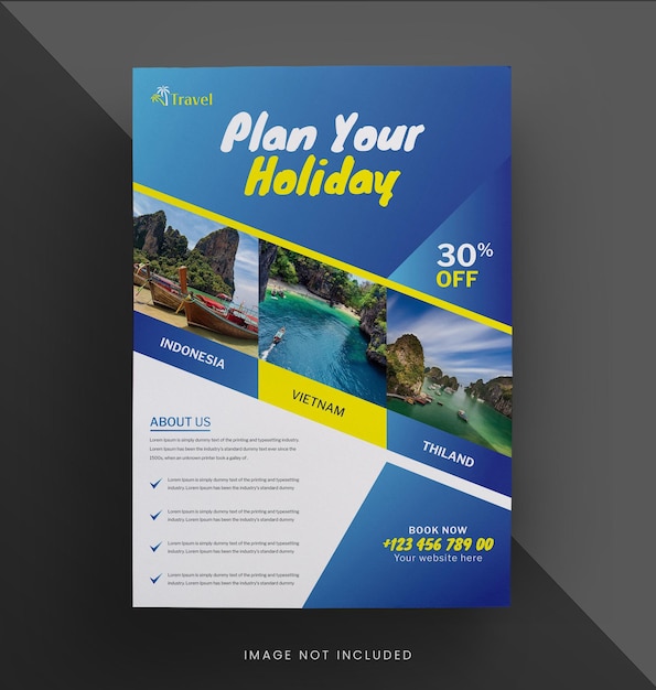 Vector travel flyer template design