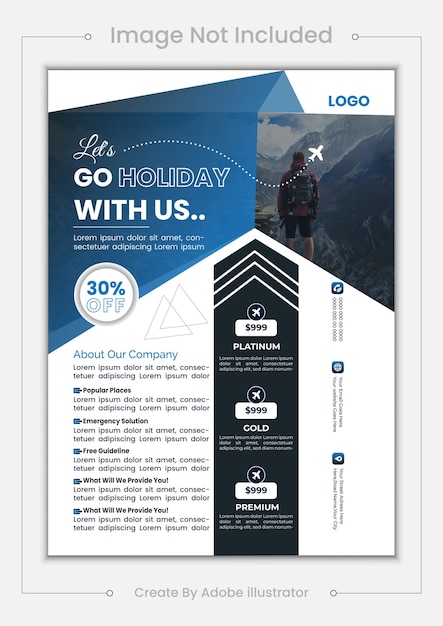 Vector travel flyer template for travel agency