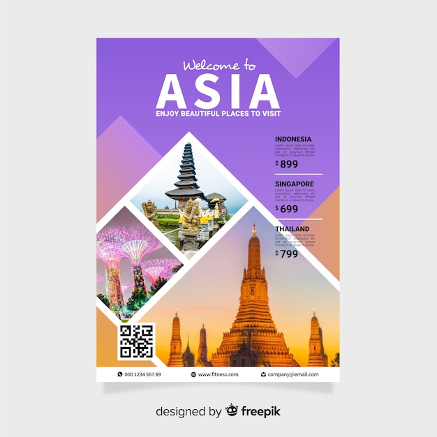 Vector travel flyer template