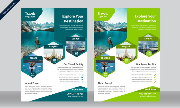Vector travel flyer template