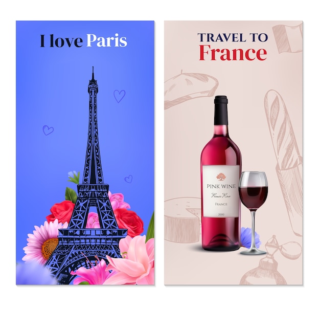 travel to france banner set