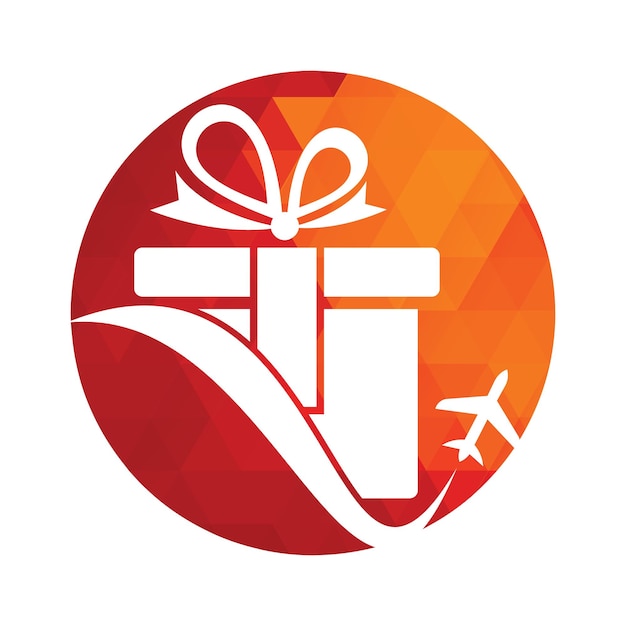 Travel gift vector logo design Vector of gift and plane logo combination