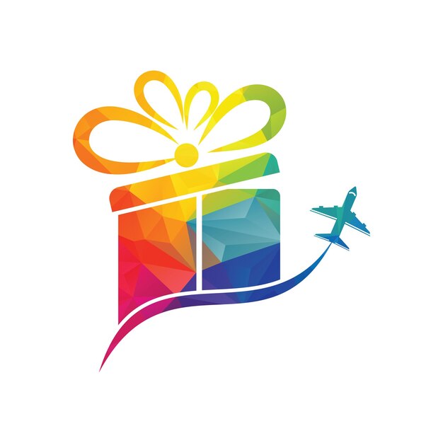Design del logo vettoriale regalo da viaggio