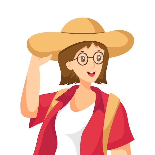 Vector travel girl character design illustration