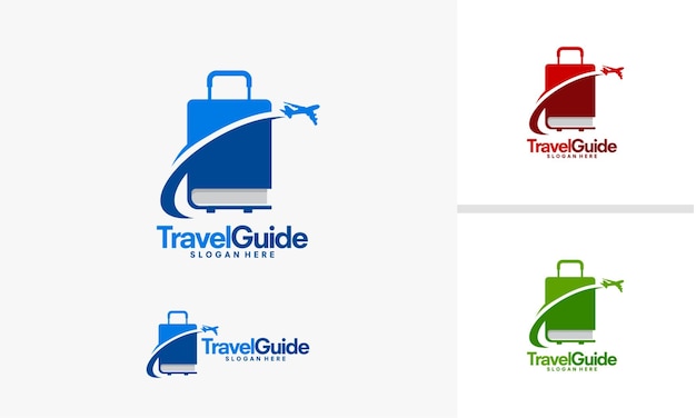 旅行ガイドのロゴのテンプレート、旅行の本のロゴのデザインのベクトル