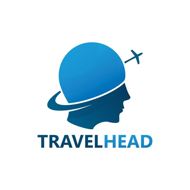 Дизайн шаблона логотипа путешествия головы