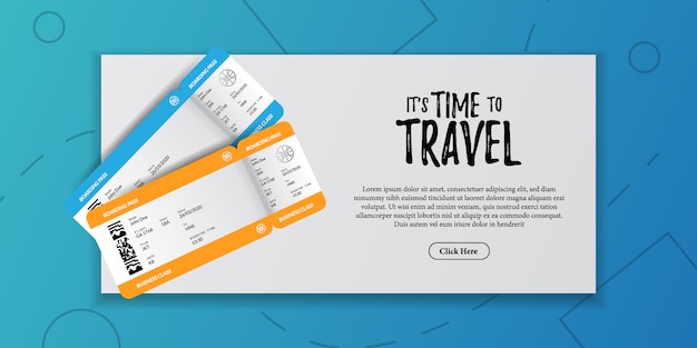 travel holiday document illustration. boarding pass airplane ticket top view. holiday tourist advertising