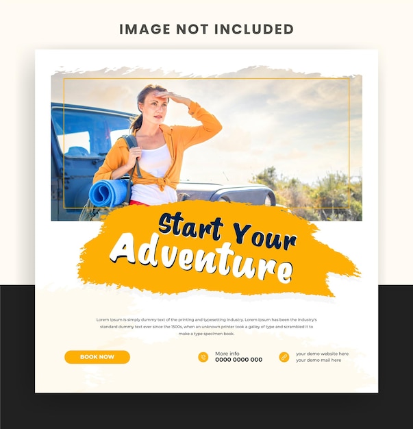 Travel holiday explore world instagram post or social media post template